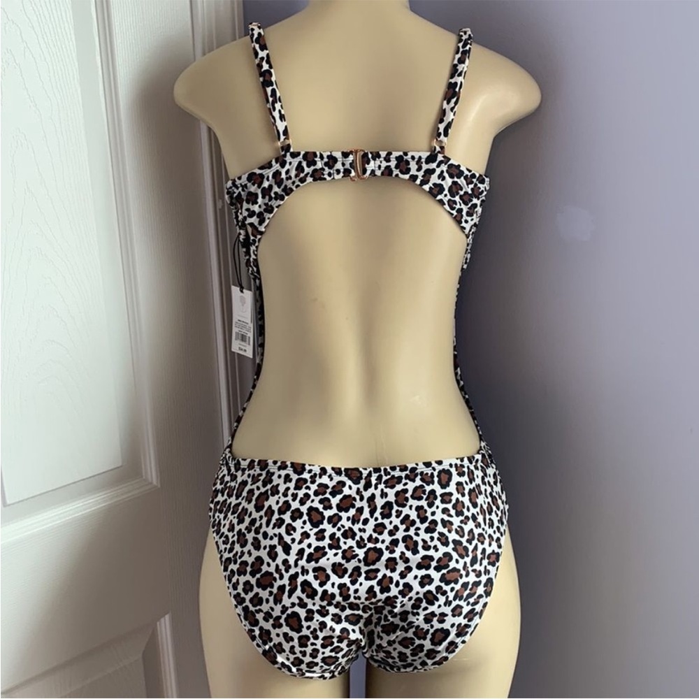 Shade & Shore Cutout One Piece/Bikini Black and Brown sz L NWT - Picture 3 of 9